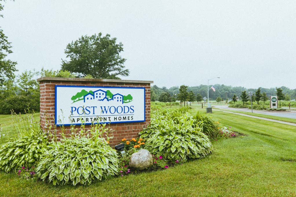 Post Woods Apartments Signage