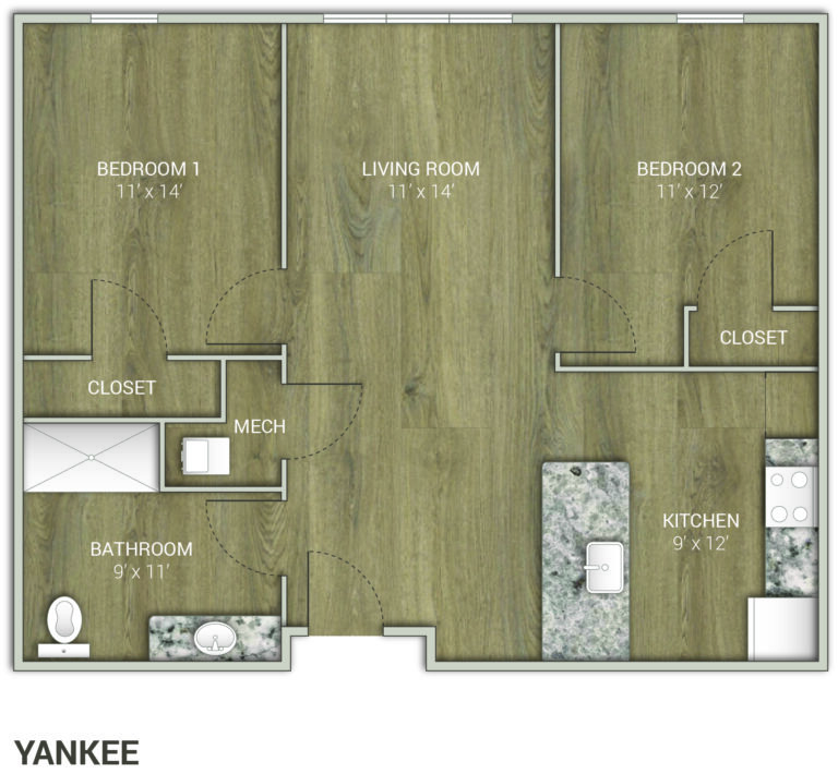 2 bedroom floorplan