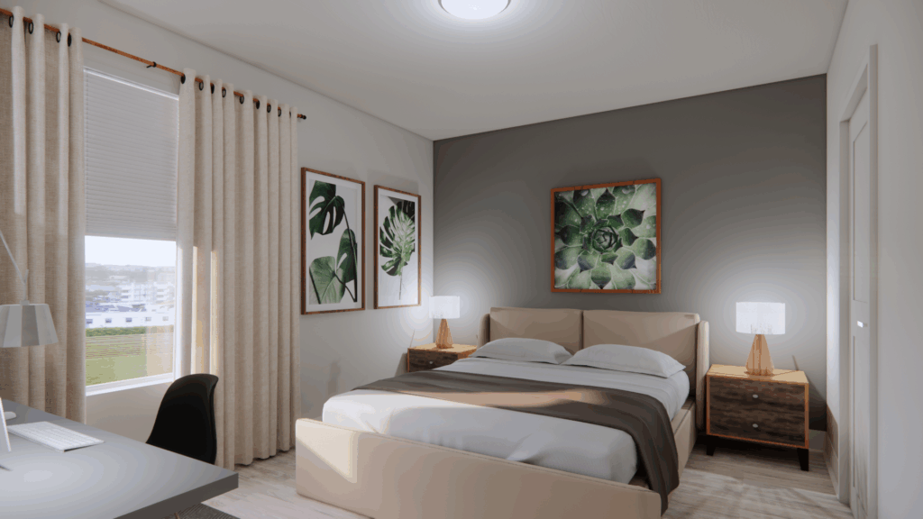 Rendering of apartment bedroom
